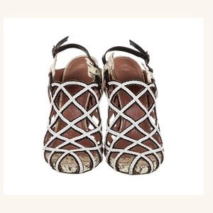 DEREK LAM Snakeskin Caged Heels